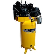 EMAX COMPRESSOR EMAX PE07V080V1, 7.5HP, Two-Stage Compressor, 80 Gallon, Vertical, 175 PSI, 26 CFM, 1-Phase 208-230V PE07V080V1